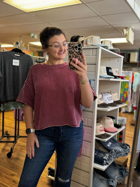 Unfinished Business Sweater - Burgundy