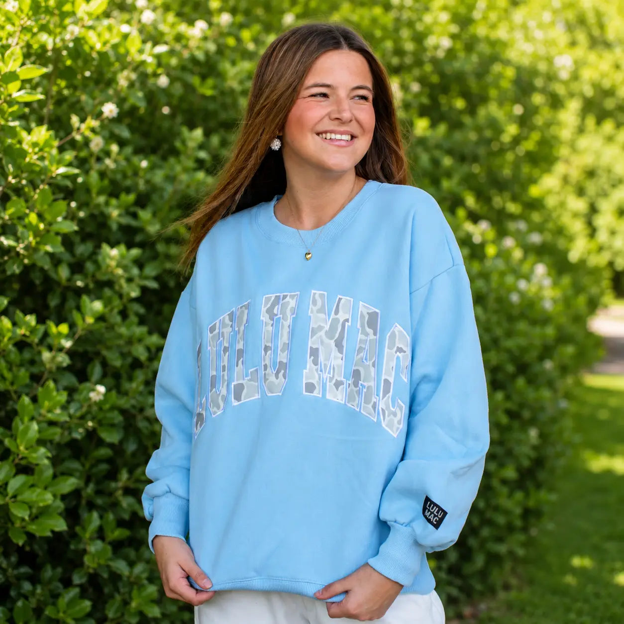Lulu Mac White Camo Stitch - Light Blue