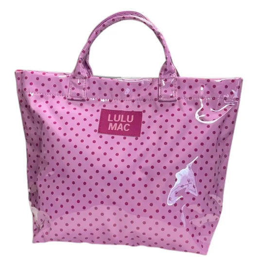 Lulu Mac Tote Bag - Light Pink/Hot Pink Dot