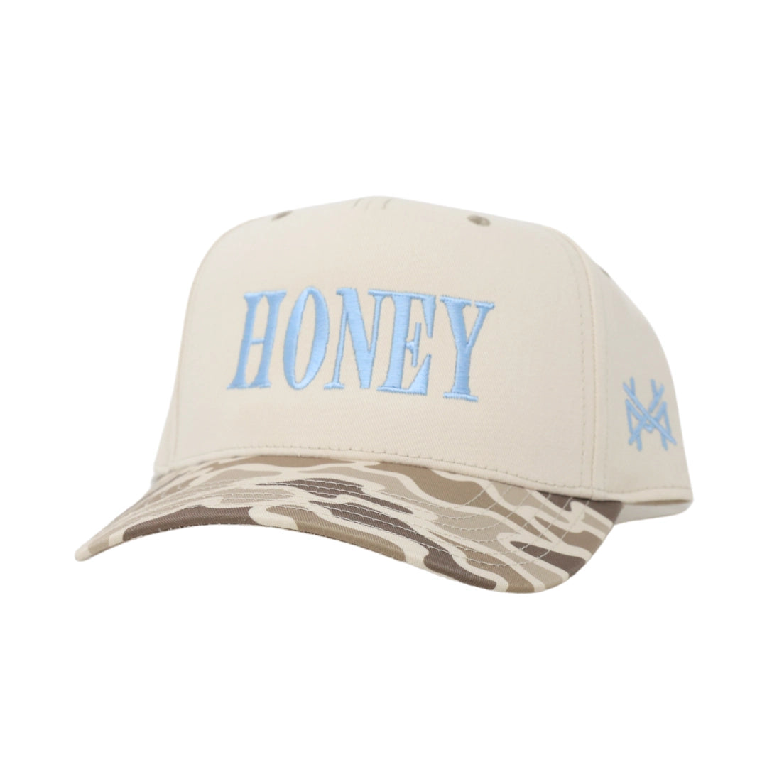 Honey Trucker Hat - Retro Field Camo/Natural (Blue Thread)