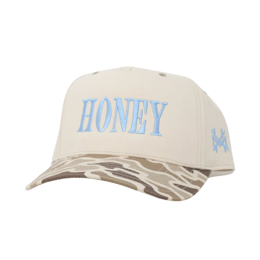 Honey Trucker Hat - Retro Field Camo/Natural (Blue Thread)