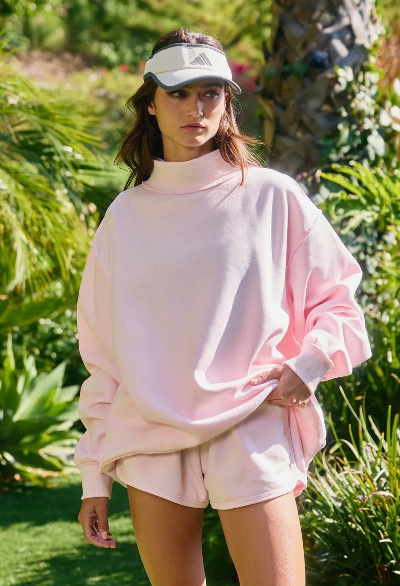 The Soft Statement Reversible Mock Neck - Ballet Pink