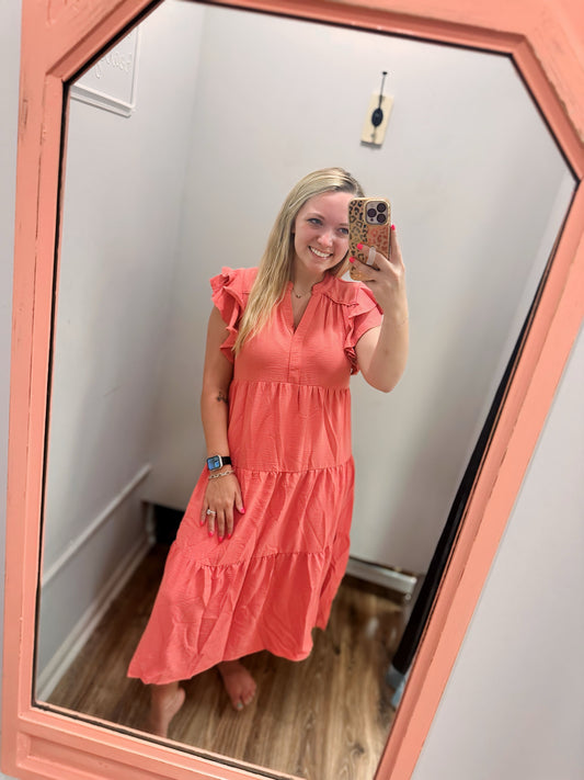 Summer Sorbet Dress - Coral Pink