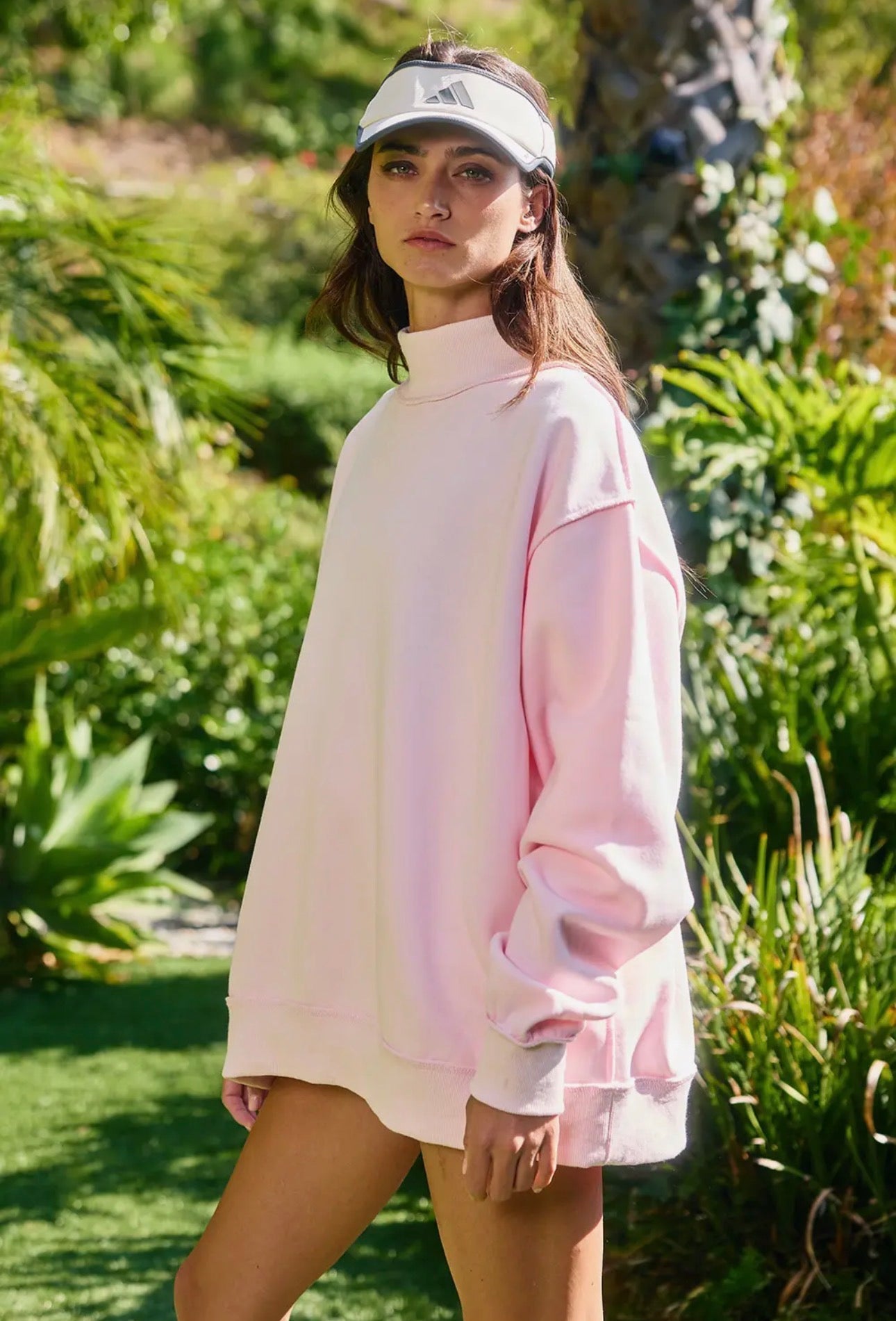 The Soft Statement Reversible Mock Neck - Ballet Pink