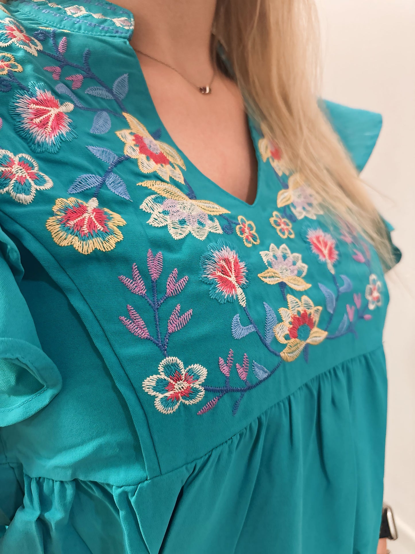 Bloomin' Good Time Top - Jade Green