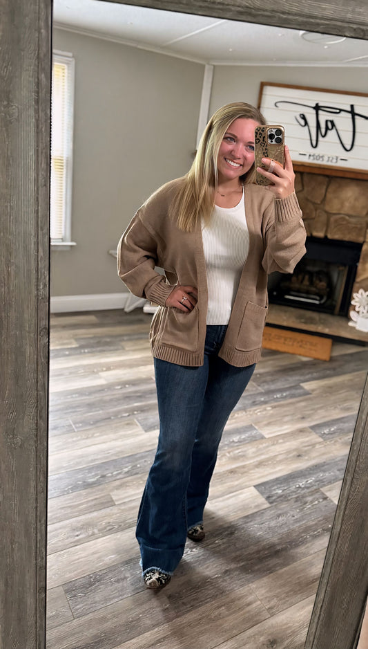 Embracing Warmth Cardigan - Dark Taupe