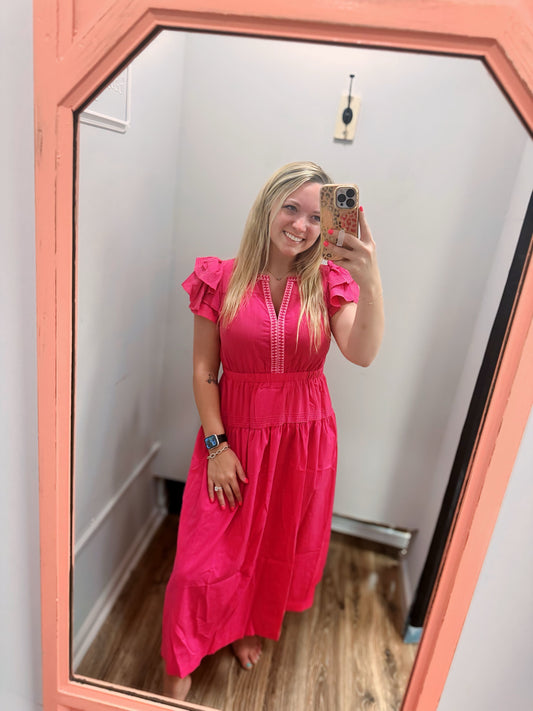 Strawberry Sizzle Dress - Hot Pink