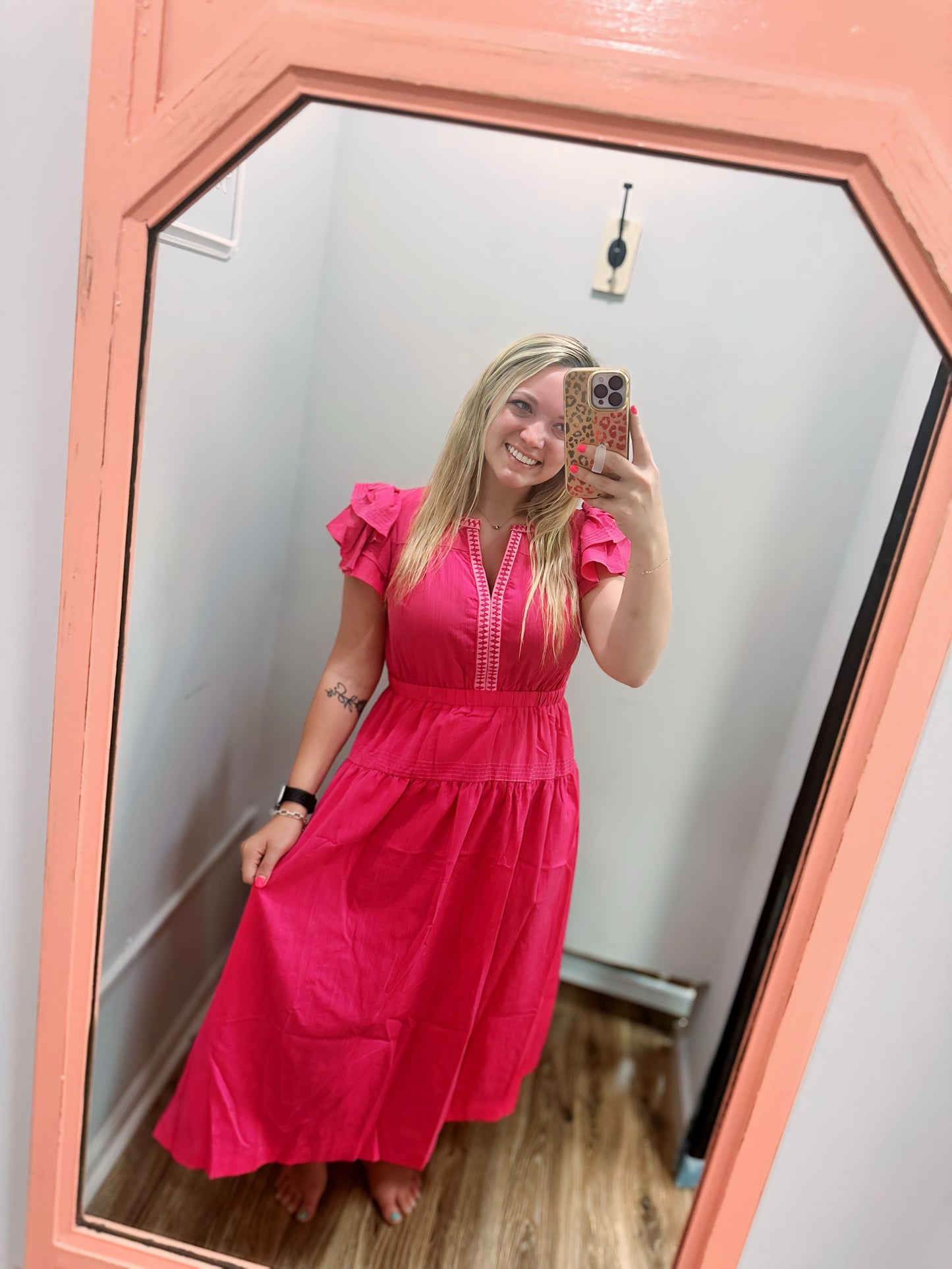 Strawberry Sizzle Dress - Hot Pink