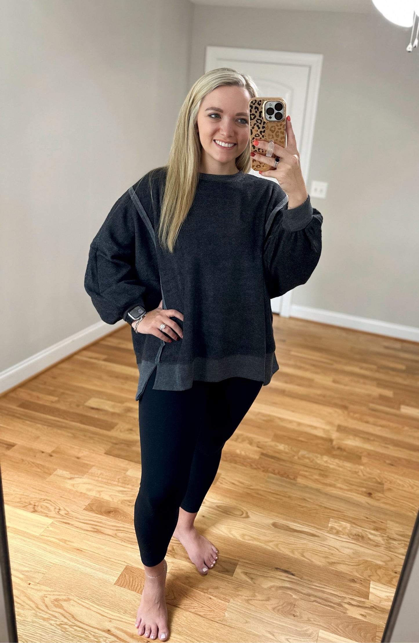 Charlotte Oversized Sweatshirt - Charcoal