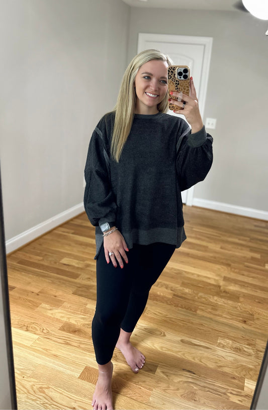 Charlotte Oversized Sweatshirt - Charcoal