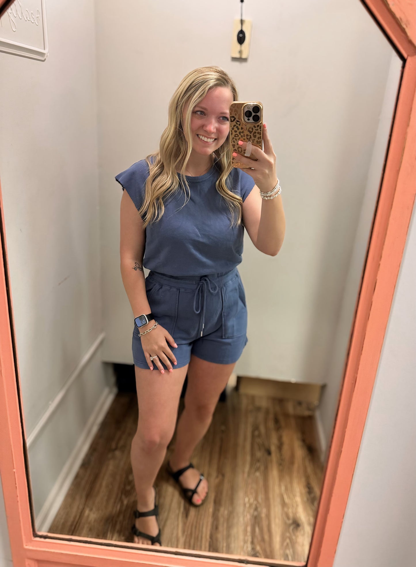 Life I'm Livin' Romper - Dusty Indigo