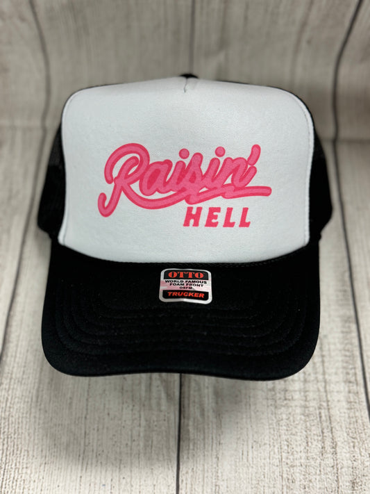 Raising Hell Neon Pink Trucker Hat