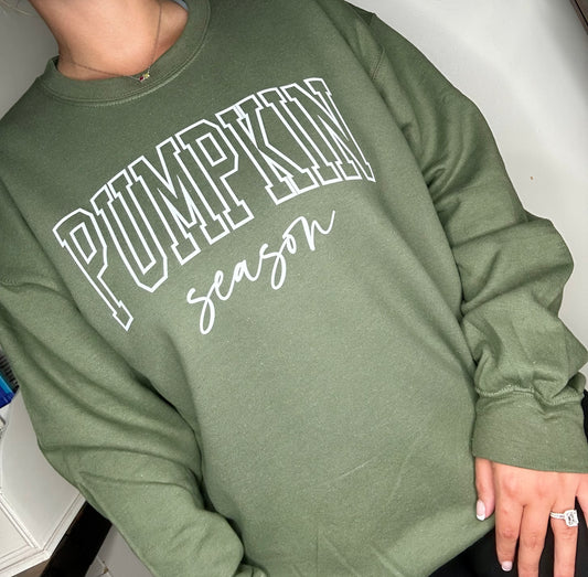 Pumpkin Season Sweatshirt - Military Green