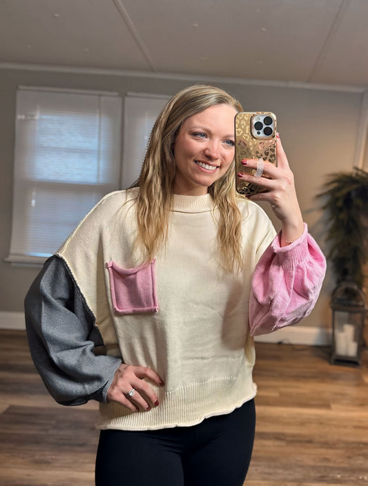 Livin' The Dream Sweater - Cream Multi