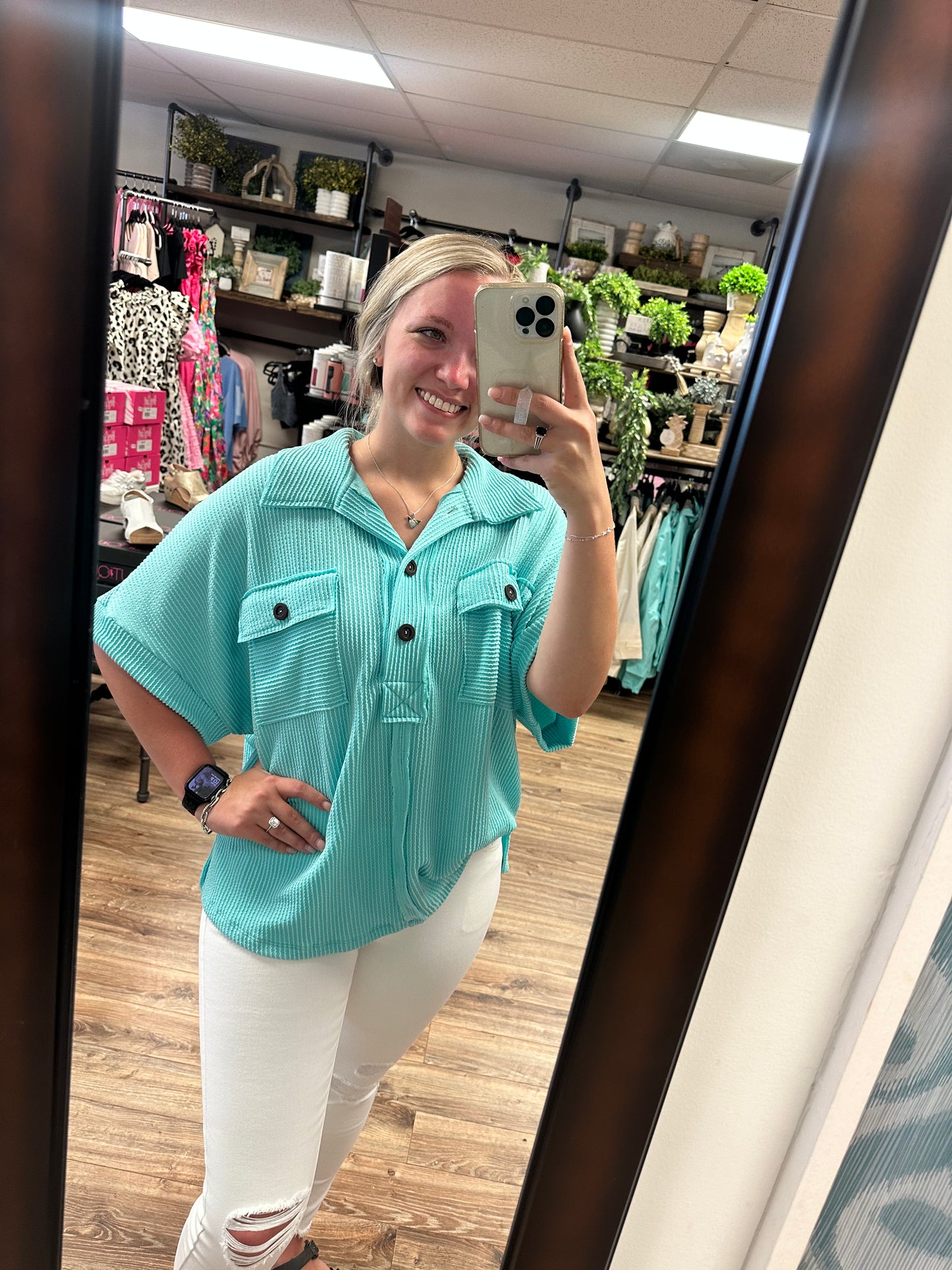 Georgia 2.0 Top - Aqua