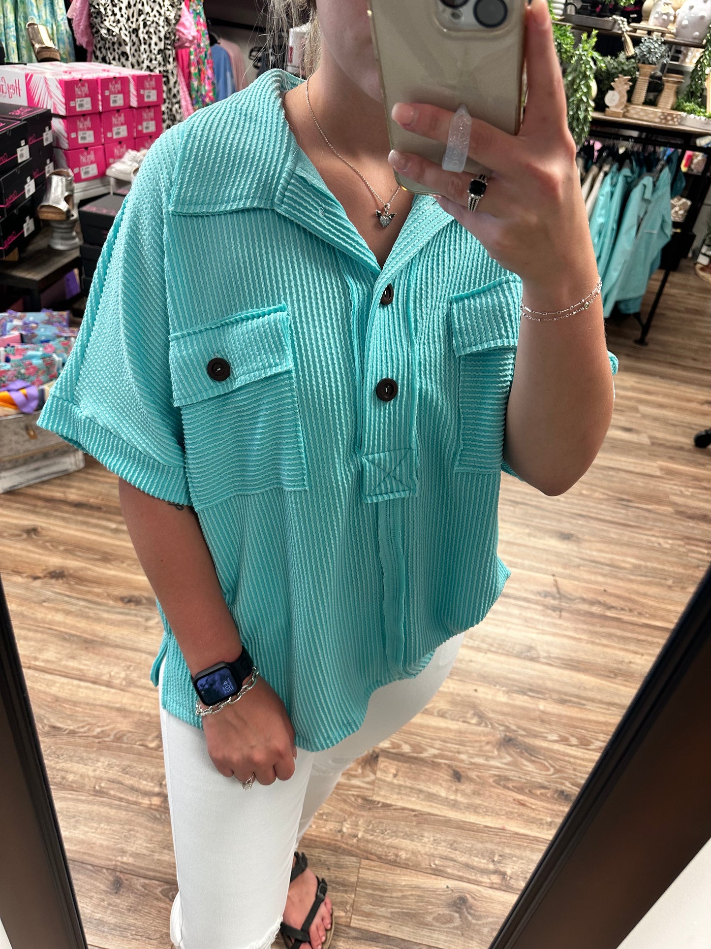 Georgia 2.0 Top - Aqua