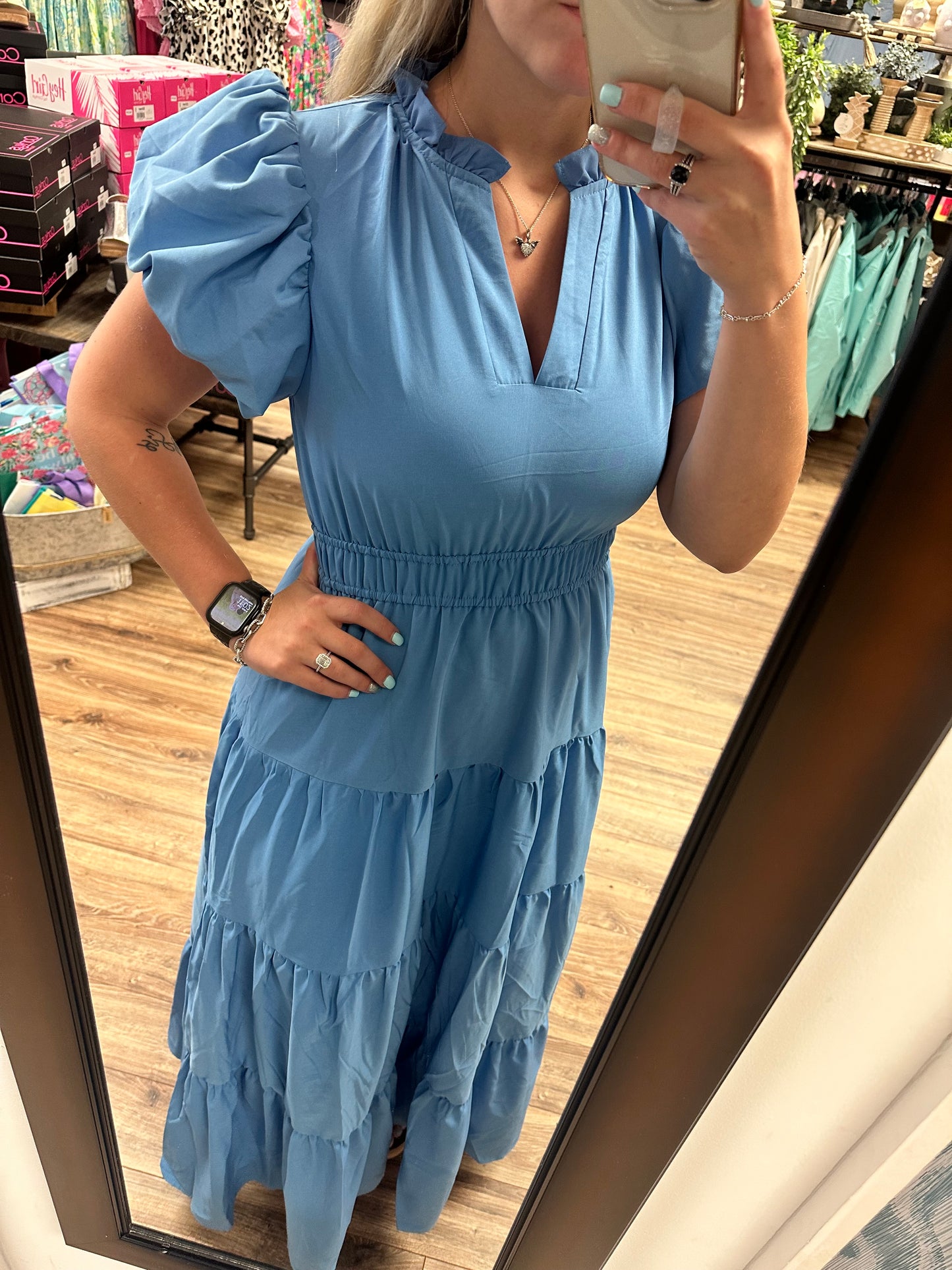 Lana Dress - Dusty Blue