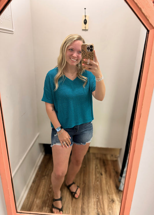 Taylor Lt Teal Top