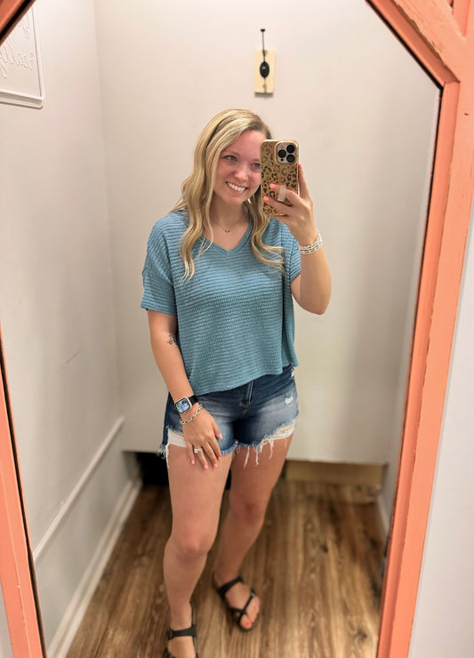 Taylor Dusty Teal Top
