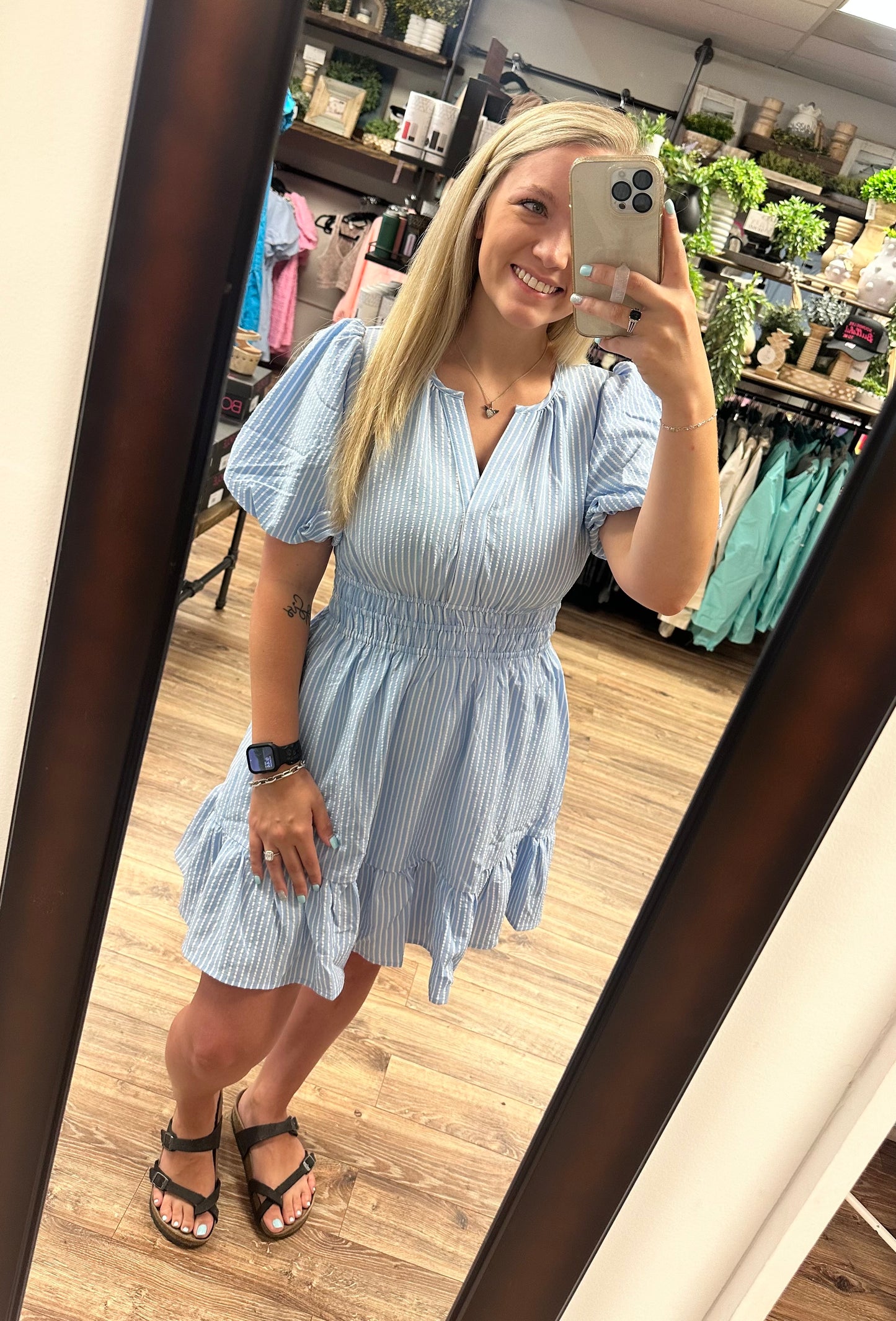 Kandice Blue Striped Dress