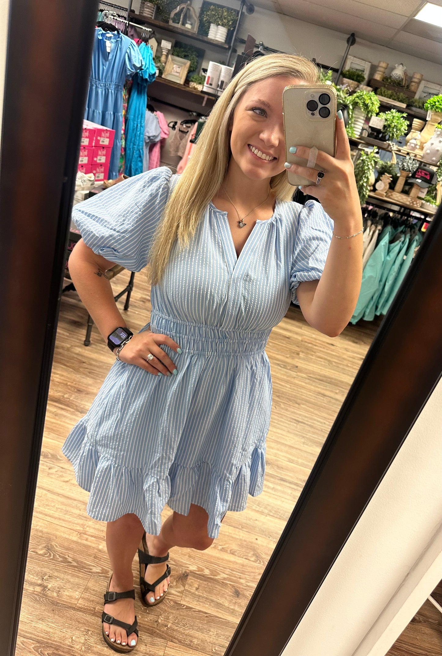 Kandice Blue Striped Dress