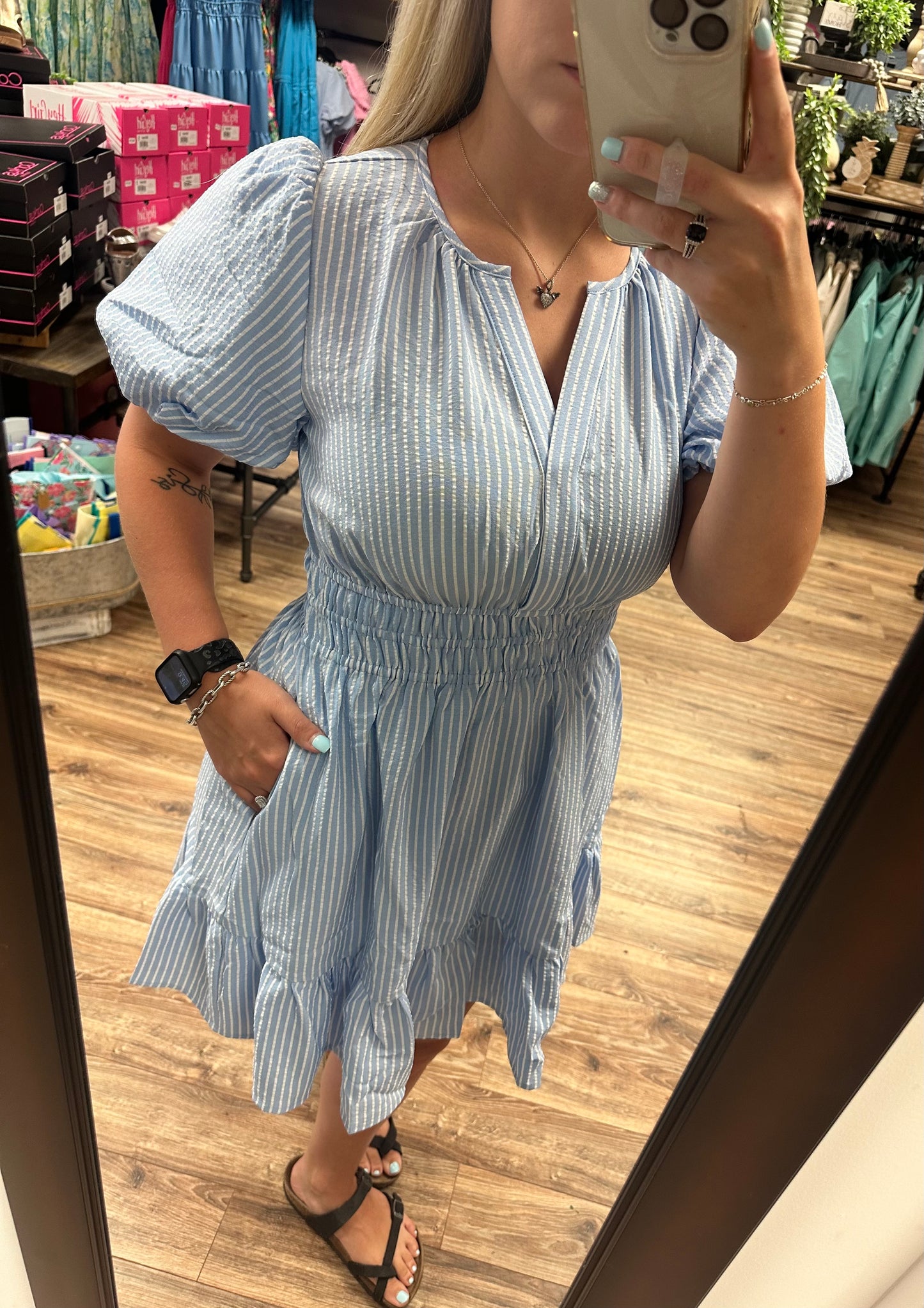 Kandice Blue Striped Dress