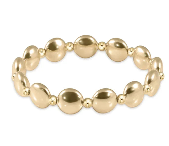 Honesty Gold Grateful Pattern 10mm Bead Bracelet