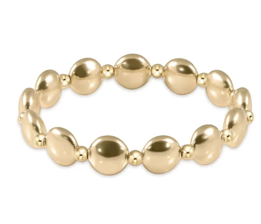 Honesty Gold Grateful Pattern 10mm Bead Bracelet