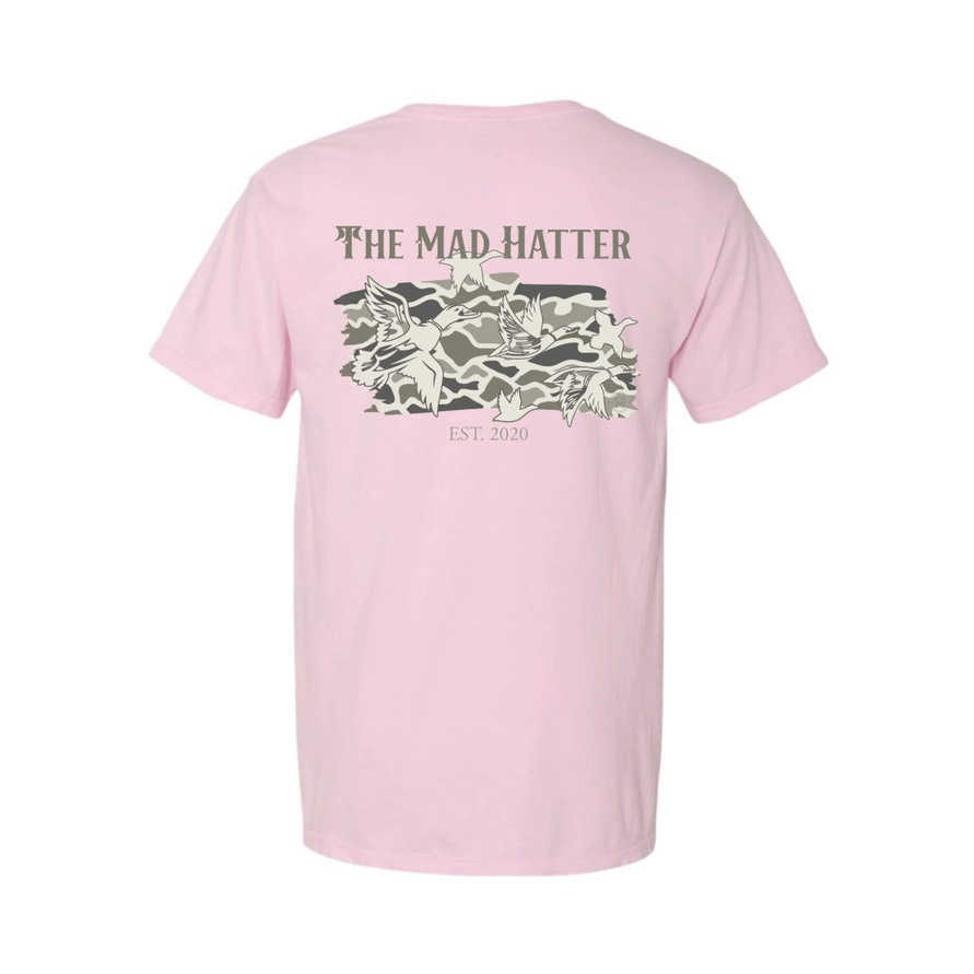 Mad Hatter Camo Duck T-Shirt - Blossom