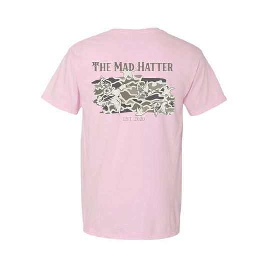 Mad Hatter Camo Duck T-Shirt - Blossom