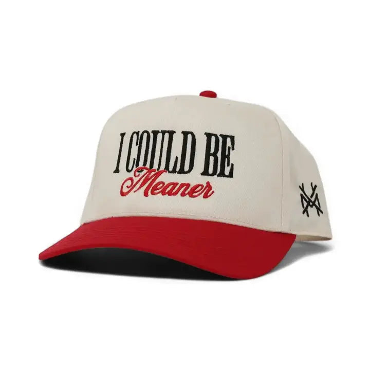 I Could Be Meaner Trucker Hat - Retro Red/Natural
