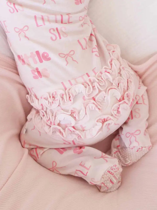 Ruffle Zipper Footie | Little Sis