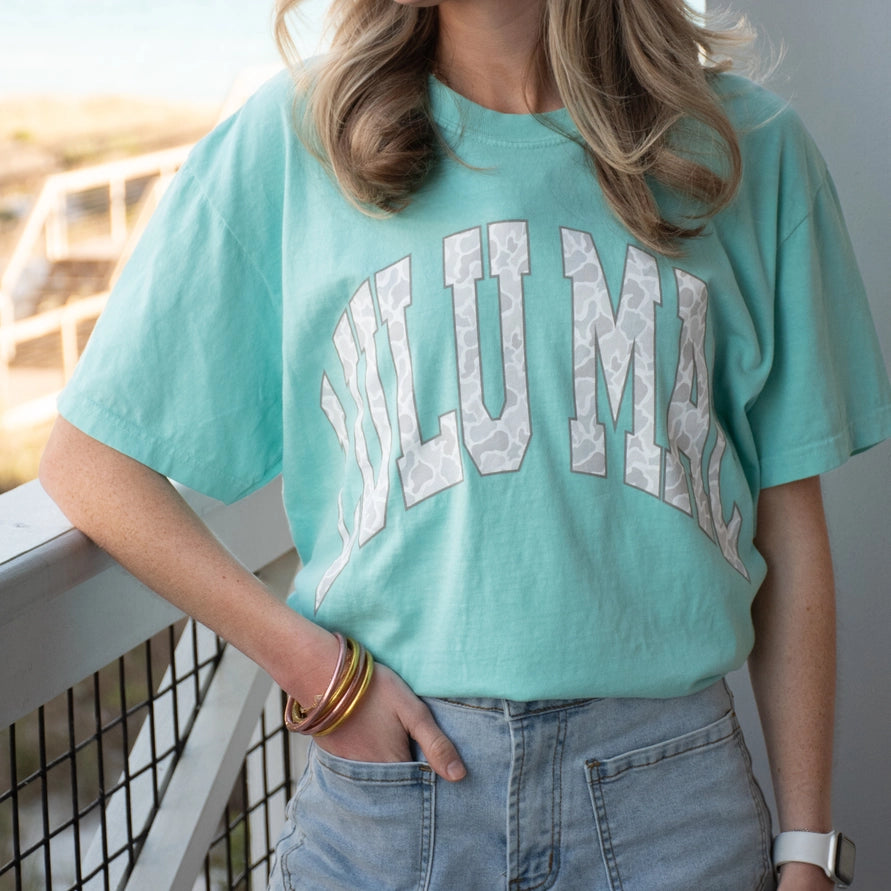 Lulu Mac Camo Tee - Chalky Mint