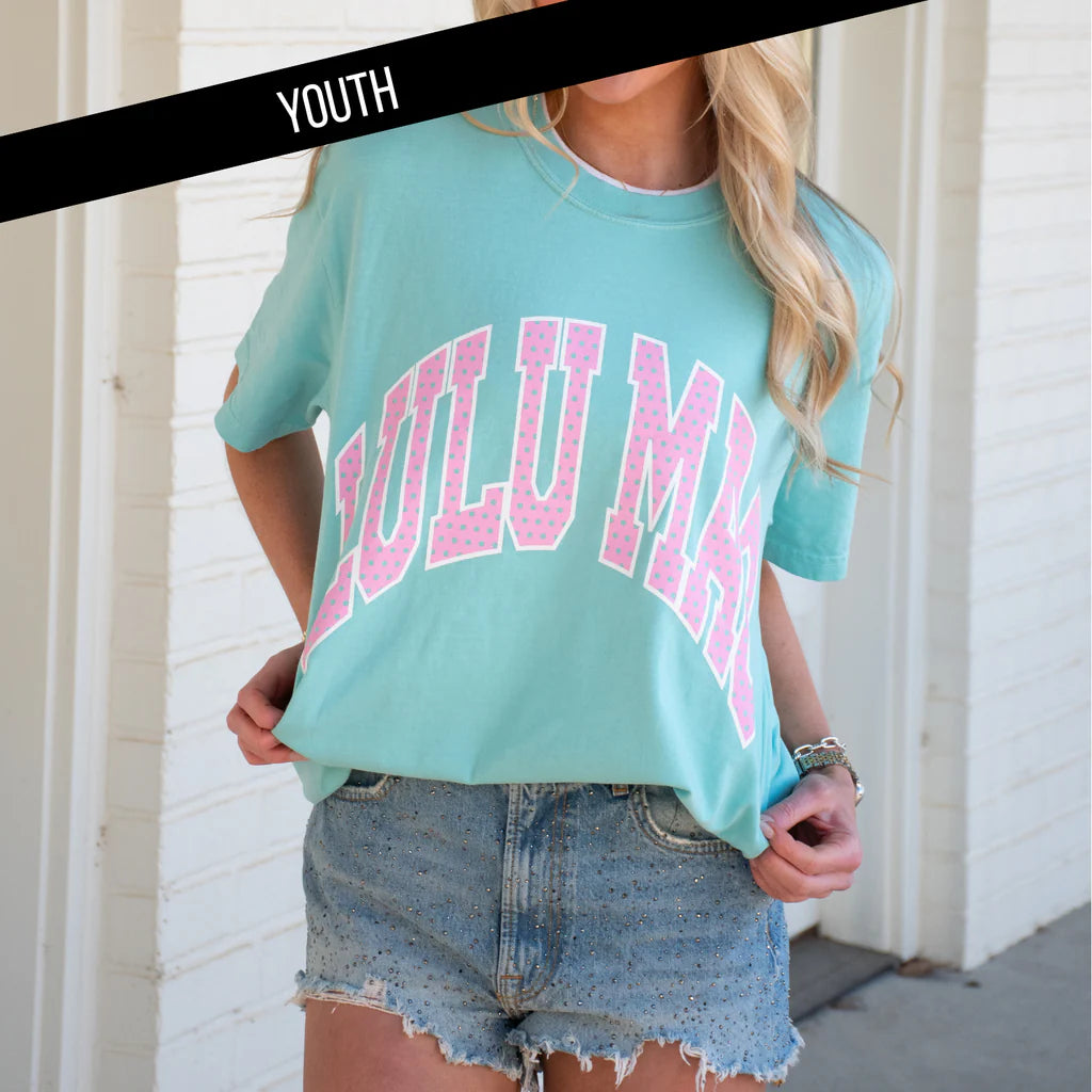 Lulu Mac Polka Dot Tee - Chalky Mint - Youth