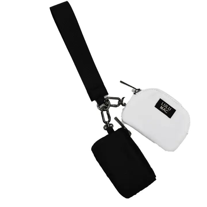 Black/White Lulu Mac Double Pouch Wristlets