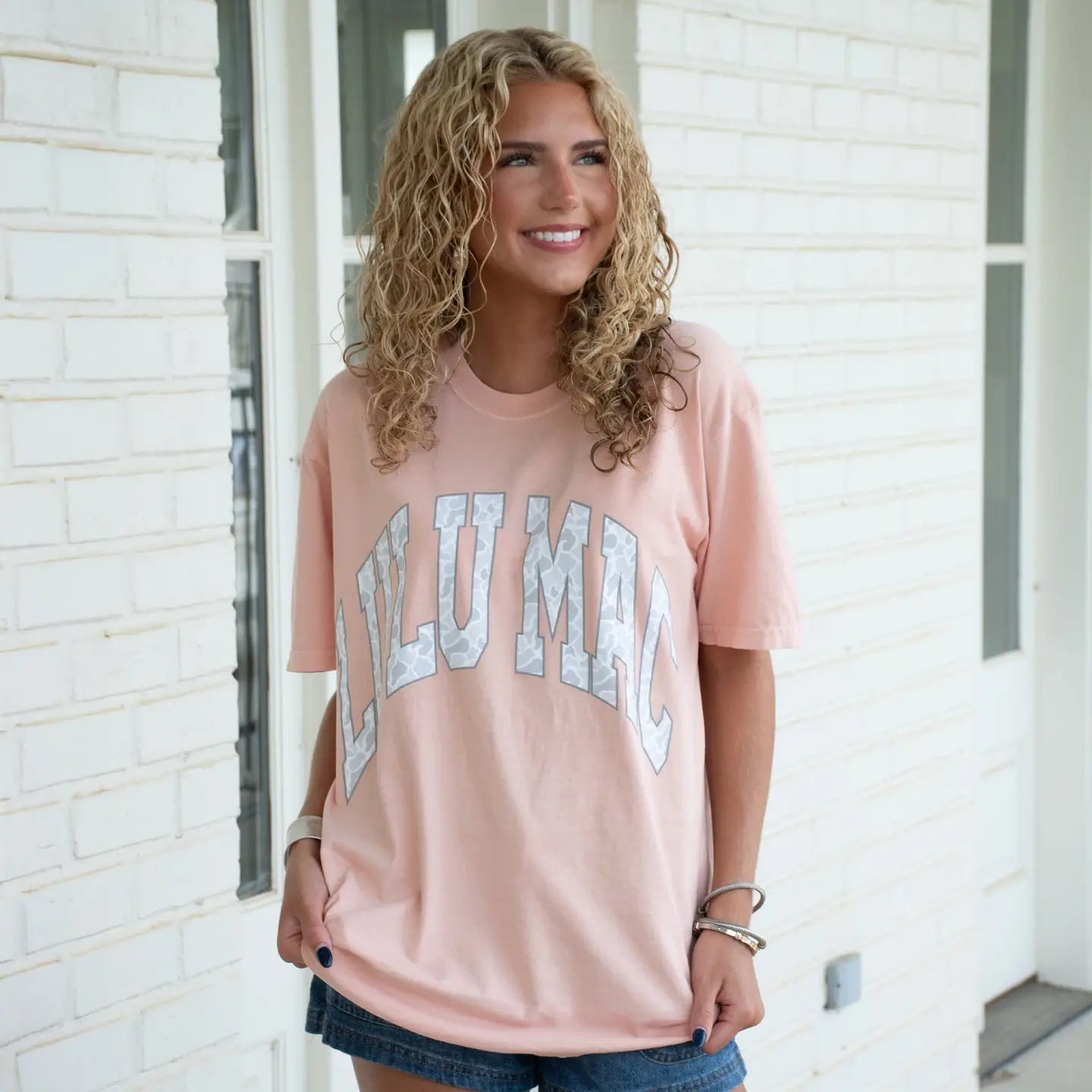 Lulu Mac Camo Tee - Peachy
