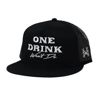 One Drink Won't Do Trucker Hat - Flat Bill Black