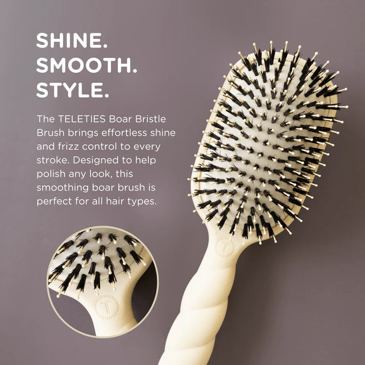 Teleties - Boar Bristle Brush - Tan