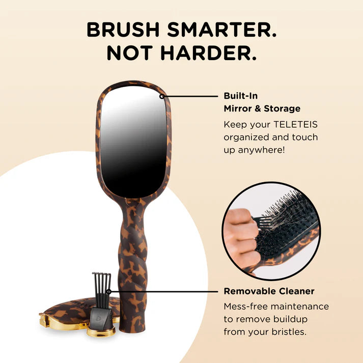 Teleties - Boar Bristle Brush - Tortoise