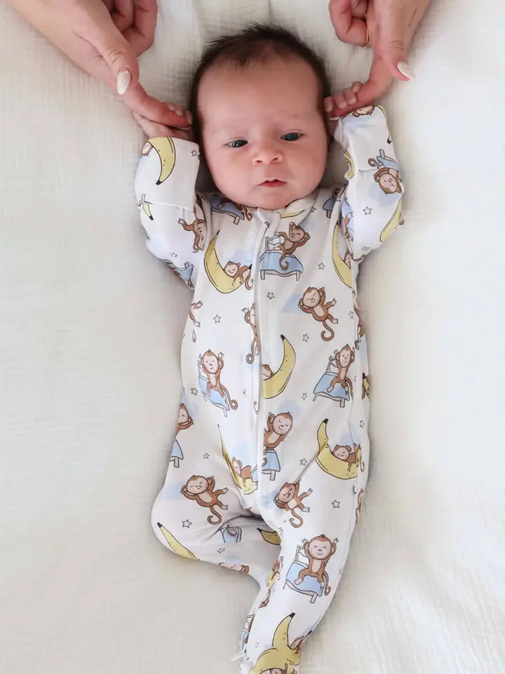 Monkey See, Monkey Snooze Zipper Footie