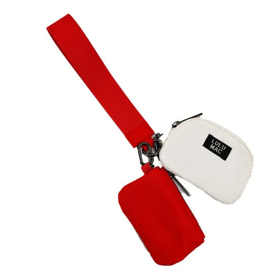 Cardinal/Ivory Lulu Mac Double Pouch Wristlets