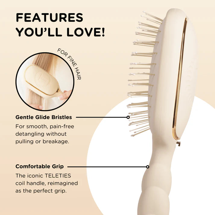 Teleties - Detangling Brush - Fine Hair - Tan