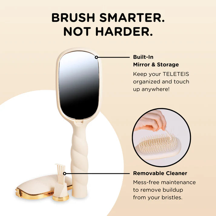 Teleties - Detangling Brush - Fine Hair - Tan