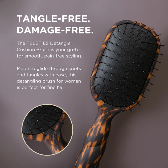 Teleties - Detangling Brush - Fine Hair - Tortoise