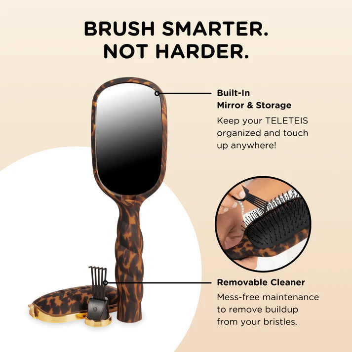 Teleties - Detangling Brush - Fine Hair - Tortoise