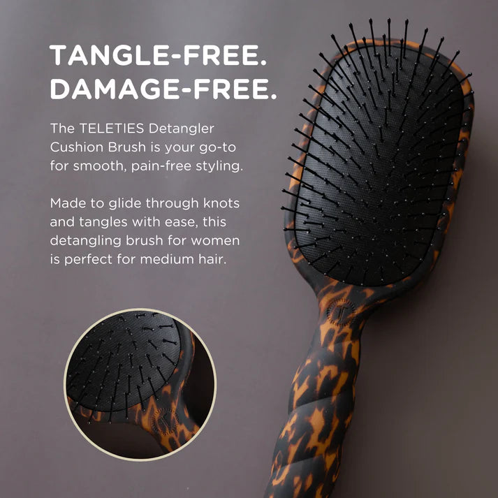 Teleties - Detangling Brush - Medium Hair - Tortoise
