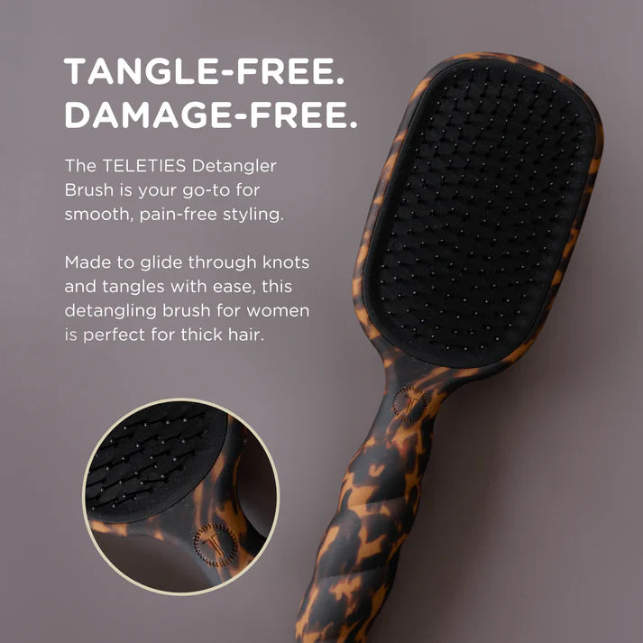 Teleties - Detangling Brush - Thick Hair - Tortoise