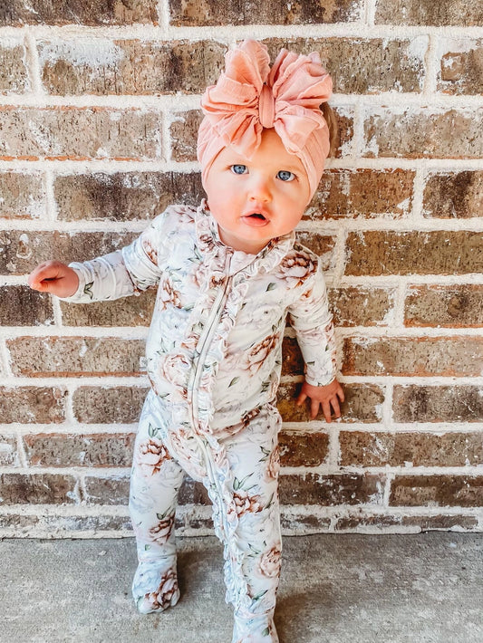 Floral Dreams | Convertible Two Way Zip Footie