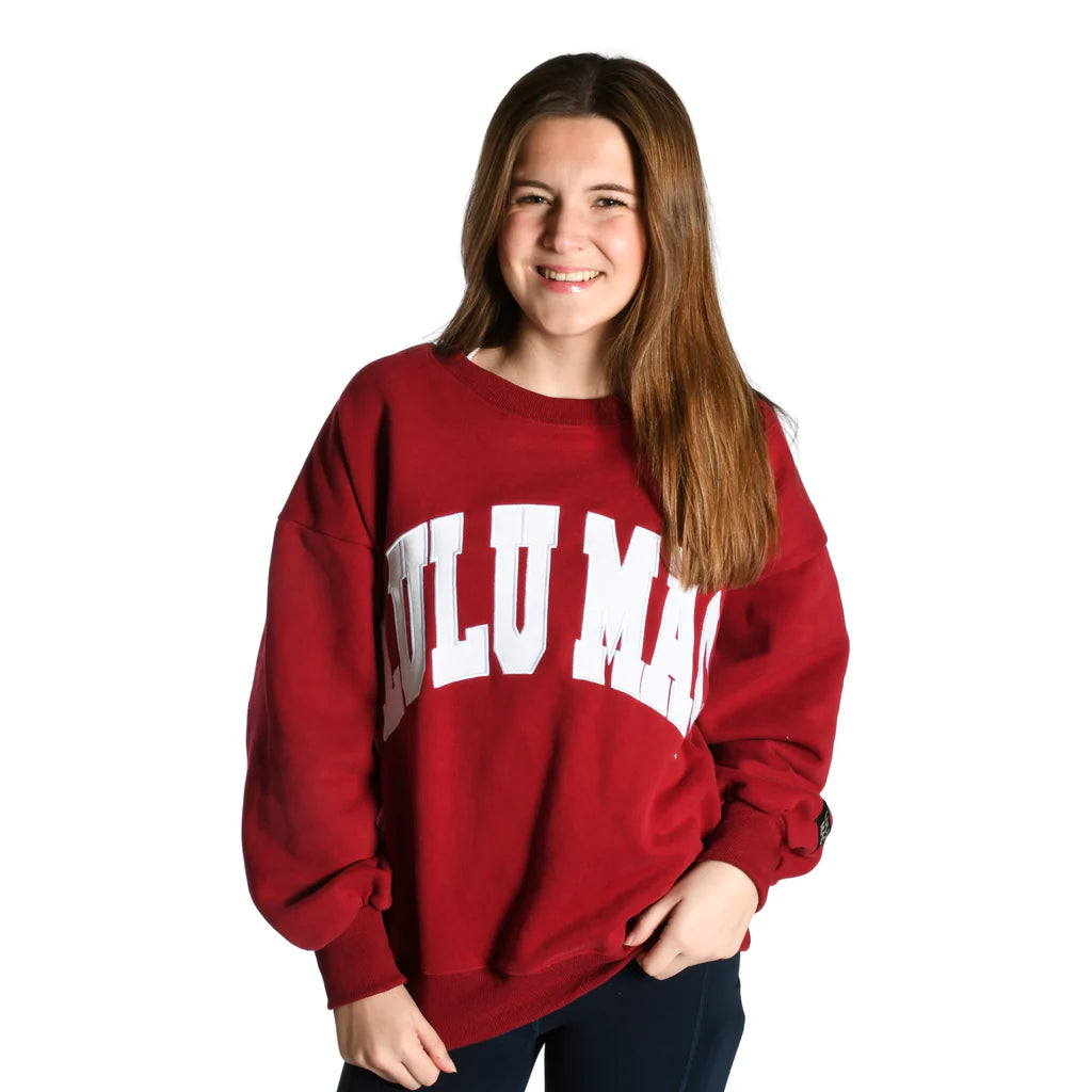 Lulu Mac Crimson / White Stitch Sweatshirt