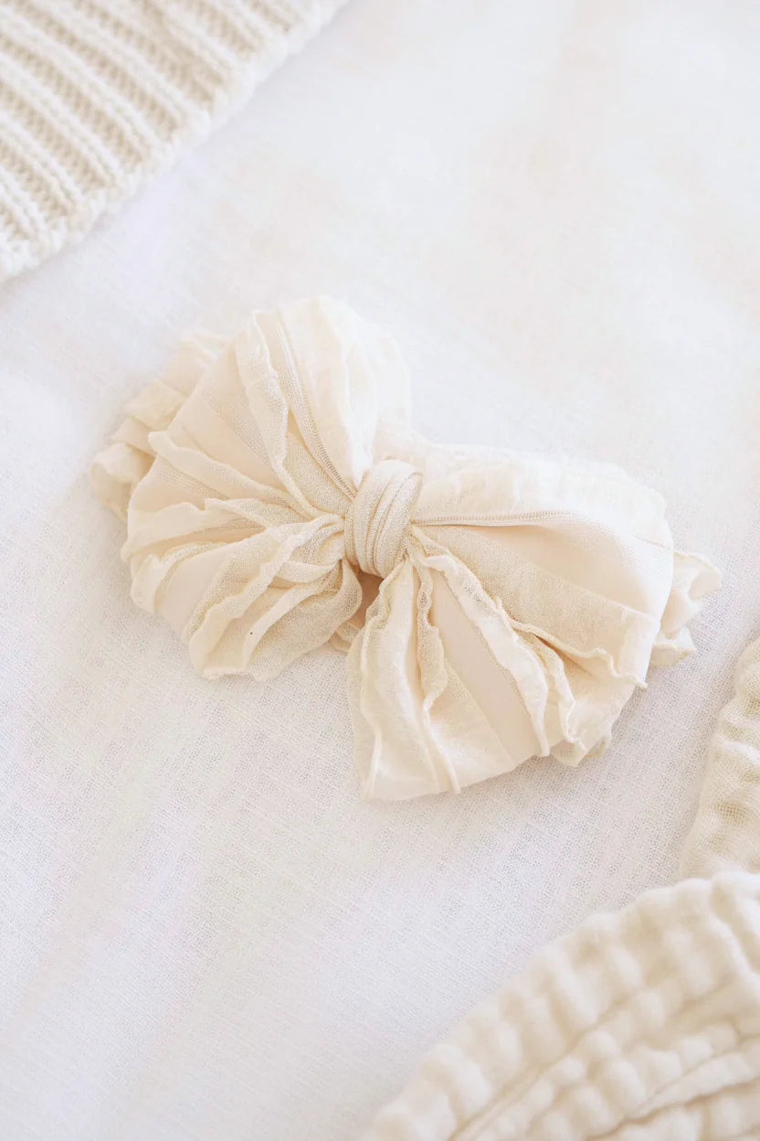 Large Ruffle Knit Bow | Sweet & Simple - Crepe